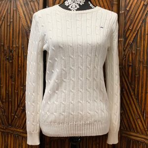 White Vineyard Vines Cable Knit Sweater Medium